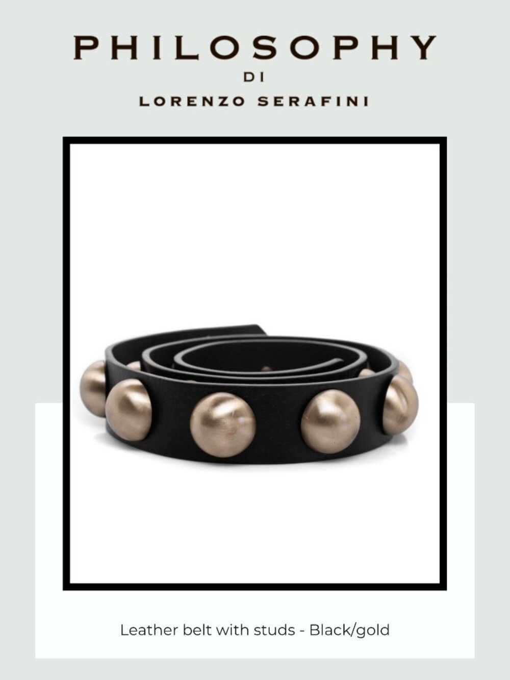 PHILOSOPHY DI LORENZO SERAFINI - Leather belt with studs - Black/gold
